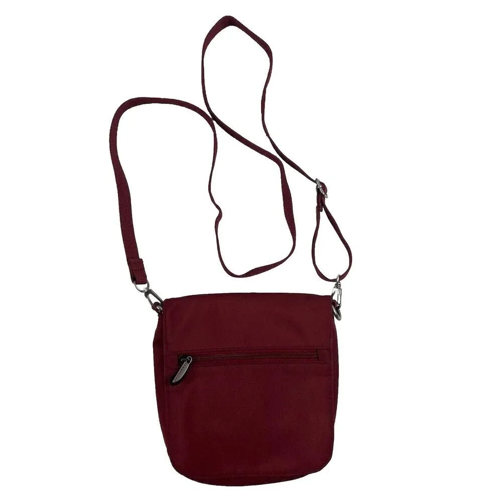 Travelon Crossbody‎ Convertible Waist Belt Bag Polyester Zip Pocket Travel Red